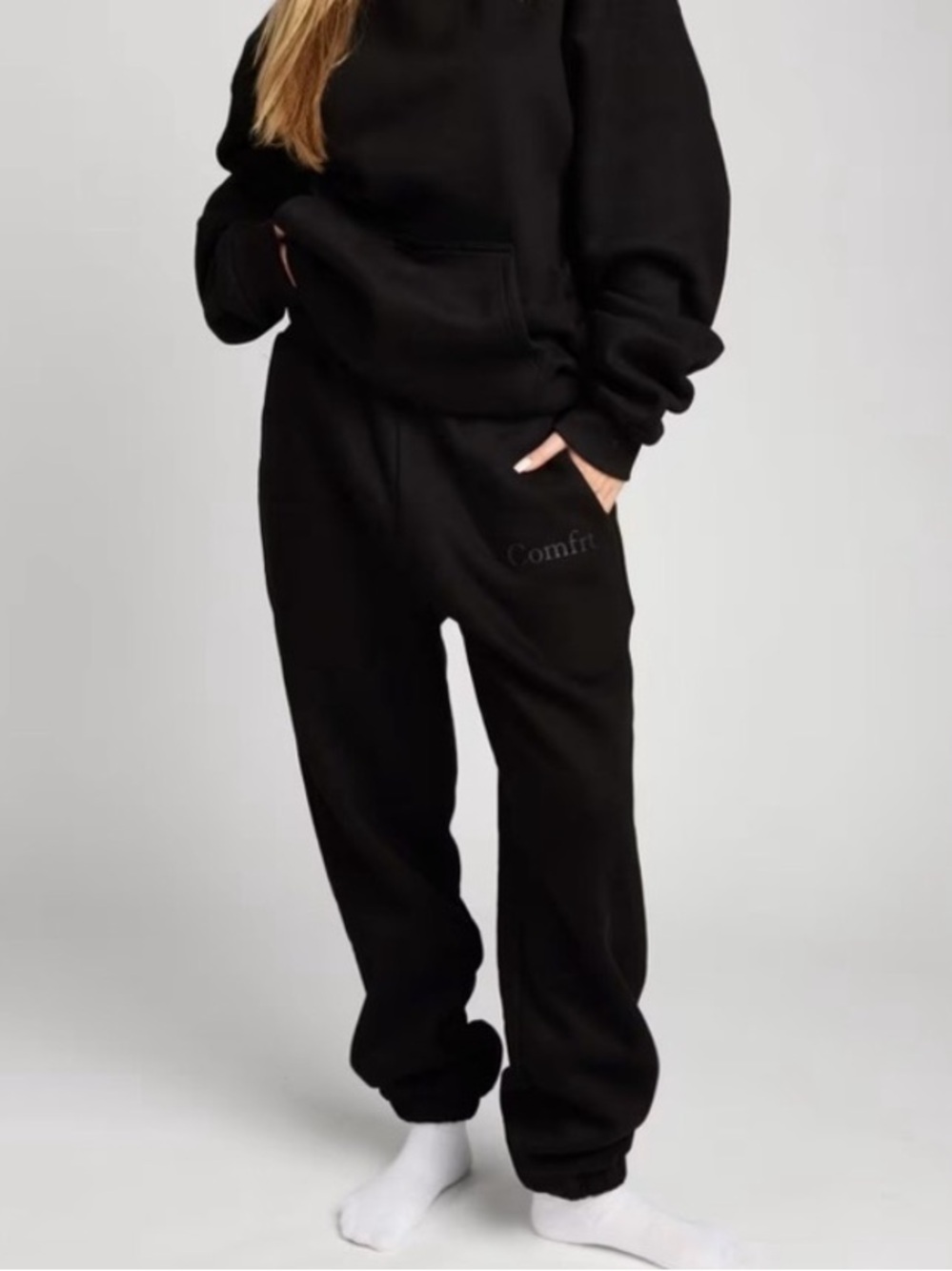 Comfrt Tranquil Oversized Sweatpants Obsidian Black Large - Picture 5 of 13